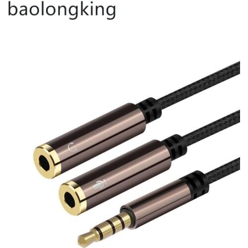 3.5mm audio cable for mobile phone and notebook, one-in-two adapter cable 1m