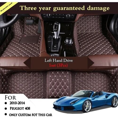 Car Floor Mats For Peugeot 408 2010 2011 2012 2013 2014 Custom Leather Dash Mats Car Carpets Auto Interior Accessories
