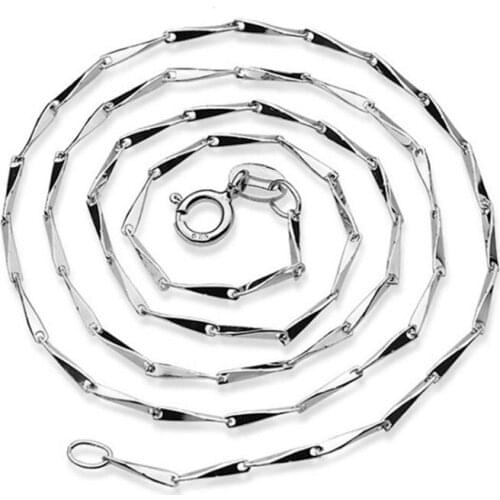 Lo Paulina Solid 925 Sterling Silver Stunning Link Chains Melon Seed For Woman 40cm/45cm/40+5cm Tail-chain Necklace LPN005