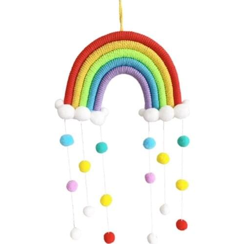 Home Furnishing Childrens Room Decoration Pendant Woven Clouds Rainbow Pendant Wall Decoration Pendant