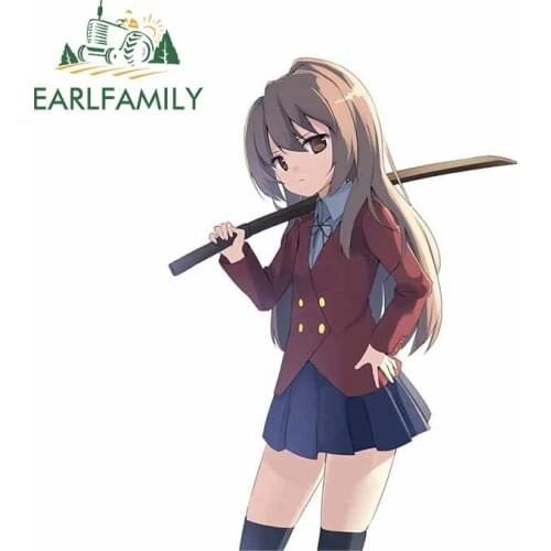 EARLFAMILY 13cm x 9.4cm For Toradora Car Door Stickers Trunk Decal Refrigerator Decals Creative Waterproof Vinyl Material Decor