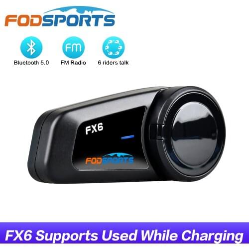 2020 version Fodsports FX6 motorcycle helmet intercom wireless bluetooth headset 6 riders 800m FM radio intercomunicador moto