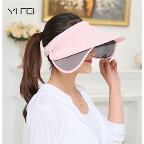 2018 New Riding Outdoor Sport Cap UV Sun Hat Woman Beach Hat Fishing Cap Retractable Visor Female Summer Sun Empty Top Hat