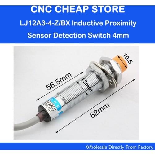 2pcs LJ12A3-4-Z/BX Inductive Proximity Sensor Detection Switch NPN DC6-36V 4mm 3D Printer Co2 Laser Engraving Cutting CNC Router