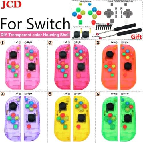 JCD For Nintend Housing Shell Case for Switch NS Controller for Joy-Con game console shell Button Analog Conductive Rubber D-PaD