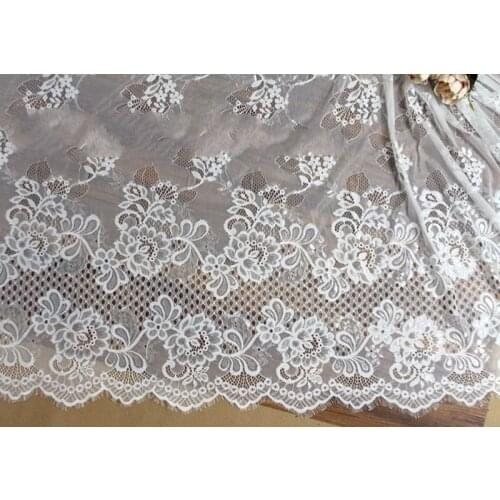 GLace 3M/Lot 100% Polyester eyelash lace fabric cloth fabric for dress curtain sofa wedding decoration material TX596