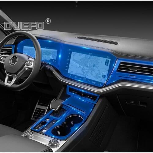 Lsrtw 2017 transparent GPS navigation car interior screen gear anti-scratch protective film for volkswagen vw touareg 2019 2020