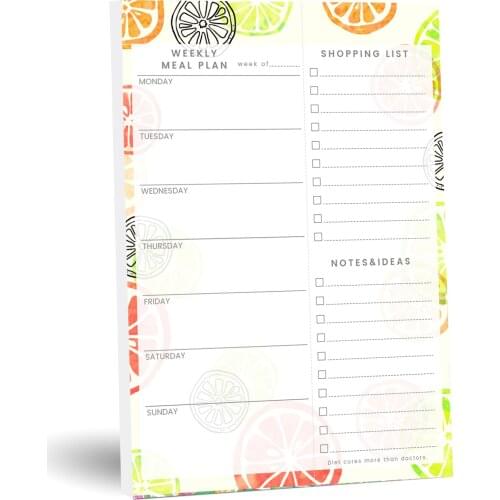 Magnetic Grocery List Paper Memo Pad To-Do Custom Notepad Tearoff Weekly Planner