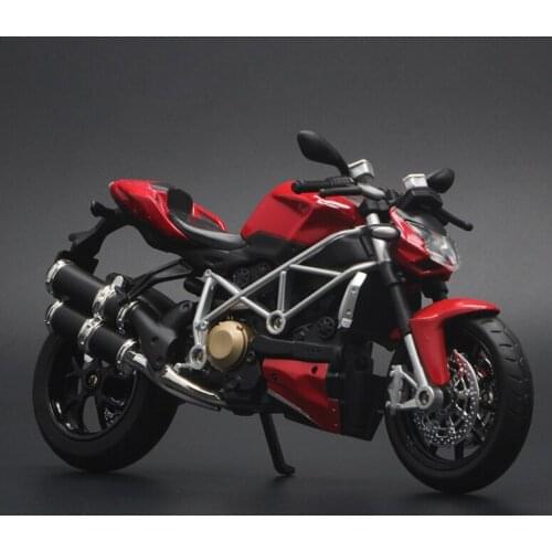 1: 12 Battle Eagle Ducati Simulation Alloy Motorcycle Model Childrens Toy Car With Sound And Light Boys Birthday Gift Red