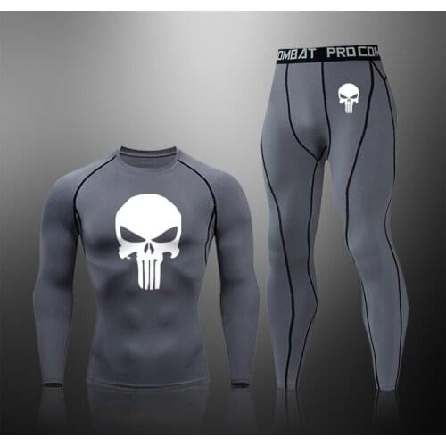 Mens Compression Sportswear Mens Gym Fitness Running Sports Suit Quick-Drying Male Rashguard Clothes Sets