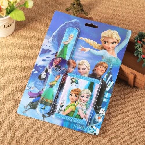 Disney Frozen Aisha Childrens Watch Set Spiderman Creative Electronic Pop Watch Childrens Wallet Christmas Birthday Gift
