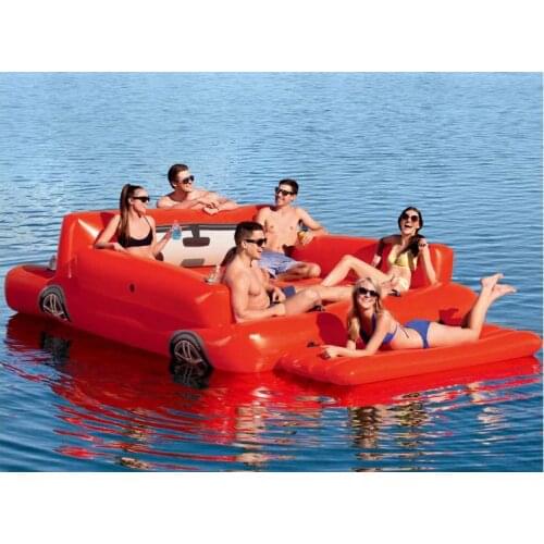 6 Person Inflatable Giant Car Truck Pool Float Island Swimming Pool Lake Beach Party Floating Boat Water Toys Air Mattresses