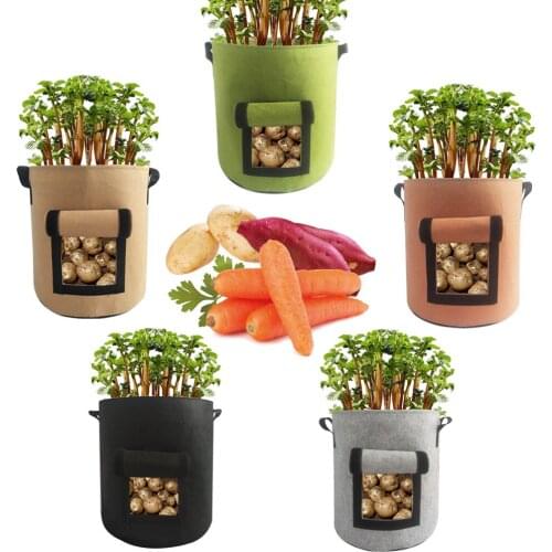 Non-woven Felt Potato Grow Bag Thick Home Garden Plant Pot Vegetable Growing Bags Moisturizing Jardin Vertical Bag Seedling