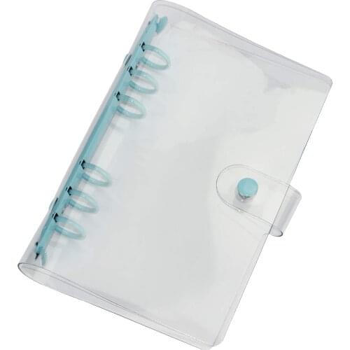 A6 Clear PVC Notebook Cover Standard 6 Rings Notebook Cover Protector 19mm Round Ring Binder Loose Leaf Folder for Diary Office