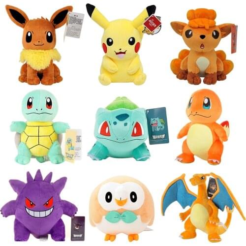 Pokemon Plush Doll Pikachus Charmander Squirtle Bulbasaur Stuffed Toy Kawaii Elf Anime Peluche figure Pillow Children Gift