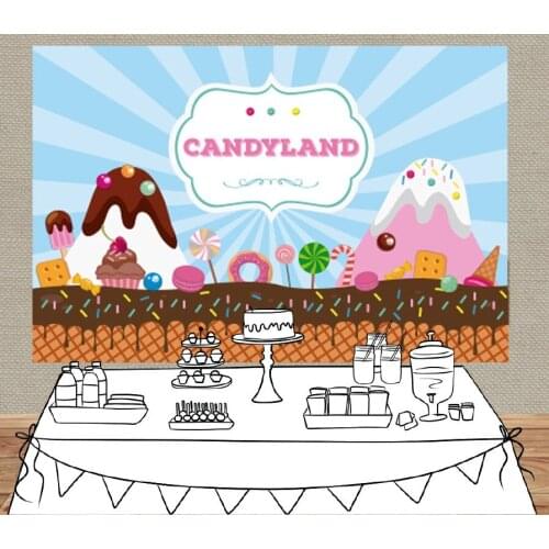 Custom candy land cke backdrops High quality Computer print party photography backgrounds