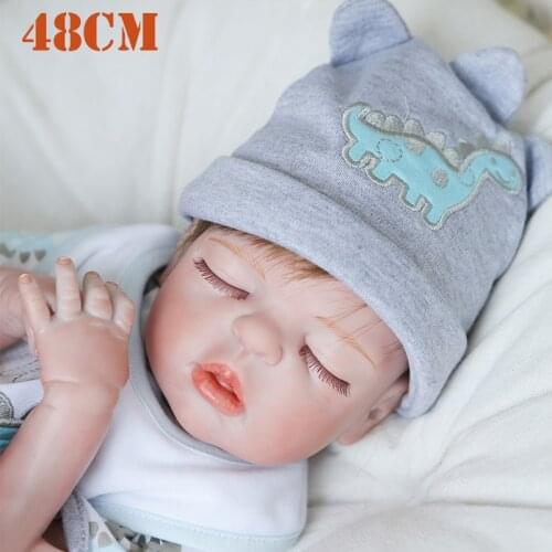 Premie baby size 48CM full body silicone boy doll bebe reborn menina realista bonecas water proof bath doll toy Christmas gift