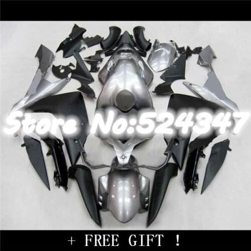 Silvery black YZF-R1 07-08 YZF R1 Black Silver YZF1000 07 08 B1028 YZFR1 07 08 2007 2008 Silvery blk Fairing for Yamaha-Hey