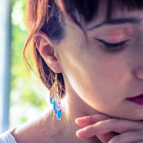 Earrings Vintage Butterfly Wings Pendant Earrings for Women 2021 Korean Fashion Jewelry Accessories Party Gift Bijoux Femme