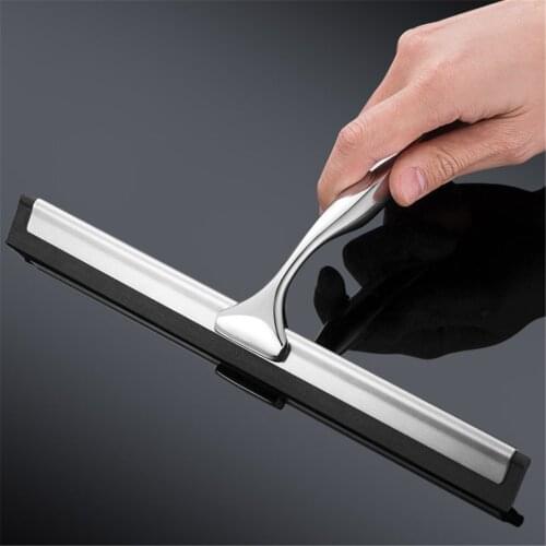 Bathroom Window Wiper Glass Cleaner Brush Mirror Cleaning Tools Car Glass Squeegee with Silicone Blade Holder Hook for Kitchen