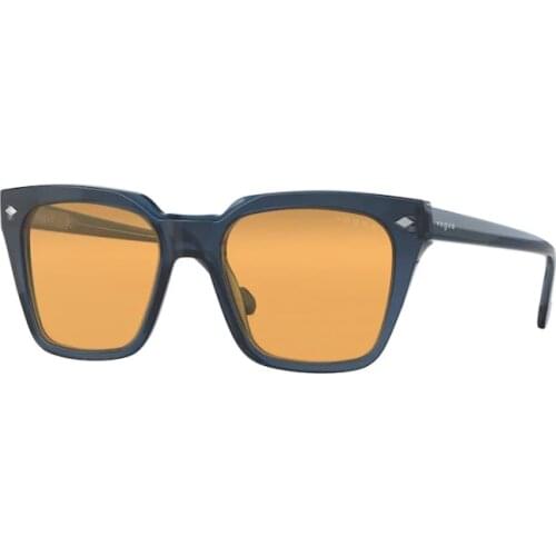 Vogue 5380 S 2760/7 50 Wayfarer Sunglasses, Transparent Blue Frame, Orange Lenses, High Quality Vision, Desing Sunglasses 2021