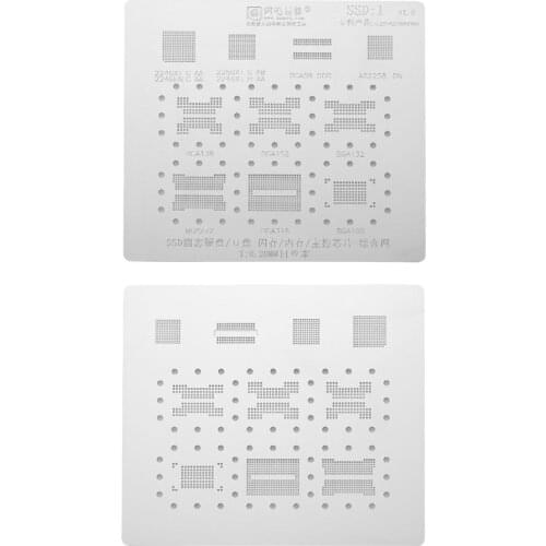 Steel 0.2mm SSD-1 USB Flash Drive Nand/RAM/Main Control Chip BGA Reballing Stencils Plate High Temperature Resistant