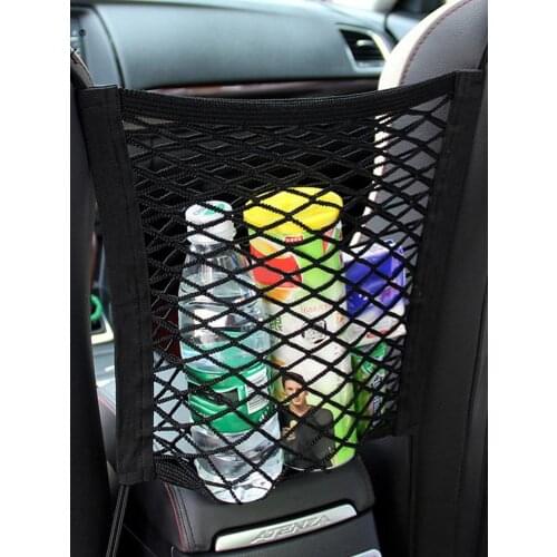 Car Net Organizer Standard Between Seat Mesh Storage Net with Pockets Front Seat Dog Barrier for Cars Trucks