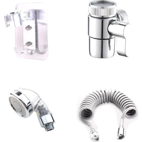 Bathroom Faucet Extender External Shower Head Washbasin Tap Water Divider Flexible Small Nozzle Set for Hair Wash