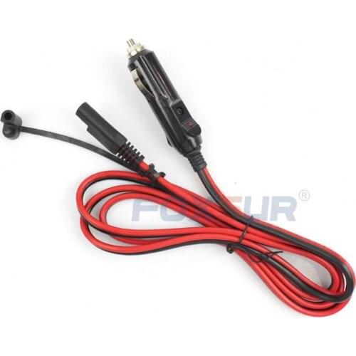 150cm 12V SAE to cigarette lighter plug extension cord heavy duty line with quick release vehicle charging line