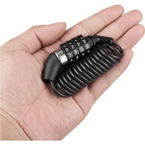 Bicycle Lock Steel Cable Chain Security Safety Bike Password 4 Digit Lock Anti-Theft Combination Number Code Bicycle Accessories