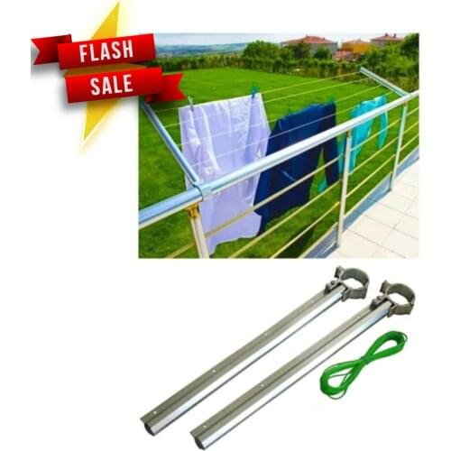 Balcony Laundry Hanger Aluminum Laundry Dryer Square 80x30 with Rope Aluminum Pvc Coating Rope Gift Balcony Clothes Drying rack
