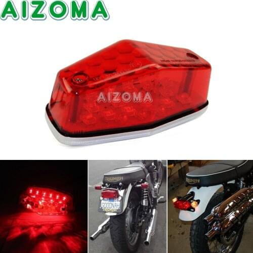 E-mark E4 Motorcycle Red Taillight Tail Light Stop Brake Lamp LED Lincense Plate Light For Harley Scrambler Bobber Choppers