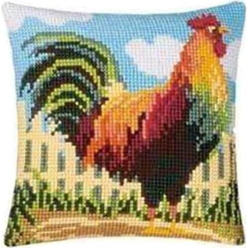 Latch Hook Cushion Yarn for Cushion Cover Pillow Case Sofa Cushion Printed Canvas Home Decorative Pillow Animal chicken