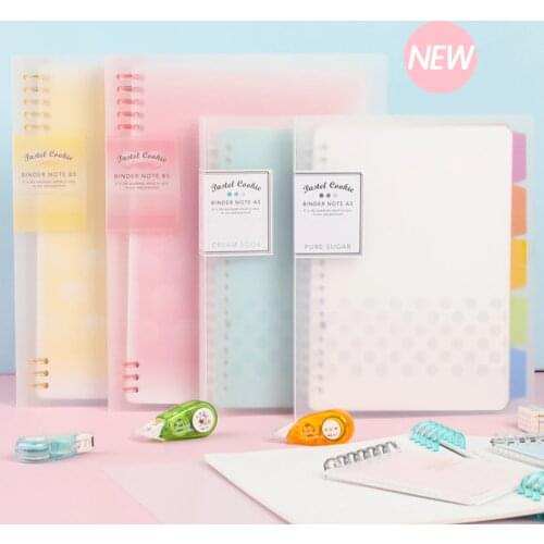 1 Pc Macaron Pastel Cookie Note Book Loose Leaf Inner Core A5 B5 A4 Paper Diary Plan Binder Office School Supplies Ring Binder