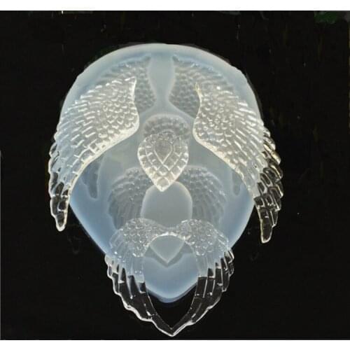 2017 New 1pcs heart and love heart wings Liquid silicone mold DIY resin jewelry lanugo mold resin molds for jewelry making