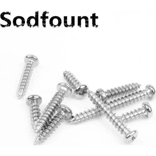100pcs PA nickel plating M1.4*3/4/5/6/8/10mm Cross round head tapping screw Electronic screws