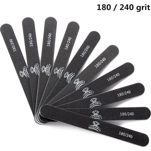 100pcs Nail File Set 100/180 Grit Nail Files Emery Board Black Manicure Pedicure Tool and Nail Buffering Files