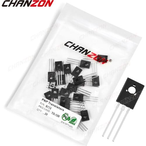 20Pcs B772 TO-126 PNP Transistor Bipolar Junction BJT Pwerful Voltage Triode Tube Fets TO 126 DIP -3A -30V Integrated Circuits