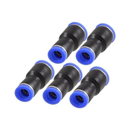 5 Pcs Straight 10mm to 8mm 2 Ways Couplers Quick Joint Push in Fittings