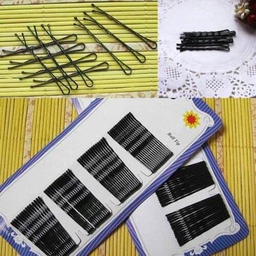 60PCS 4CM Professional Black Hair Clips For Women Alloy Bobby Pin Hairpins Bow Hair Clips For Girls Styling Tools