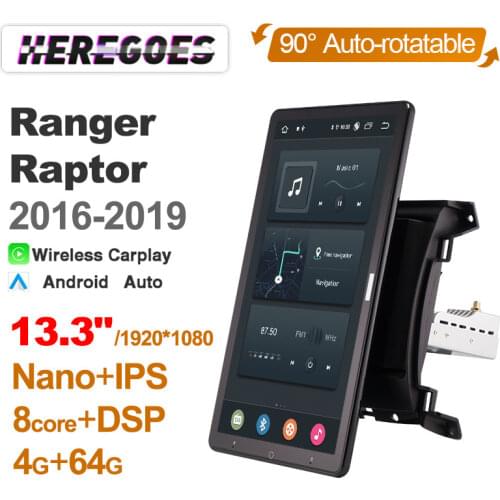 Tesla Style PX6 DSP Android 10 Car Multimedia Video Player Auto Rotatable GPS Navigation For Ford Ranger Raptor 2016-2019 Radio