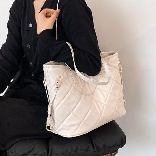 Diamond Large Capacity Simple Women Luxury Shoulder Bags Ladies Casual Shopping Big Tote Bag Female Fashion Design Handbag