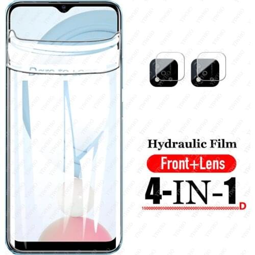 On Realme C21 Screen Protectors Hydrogel Film for Oppo Realme Real Me Realmy C21 C 21 21c 6.5'' Camera Lens Protective Glass