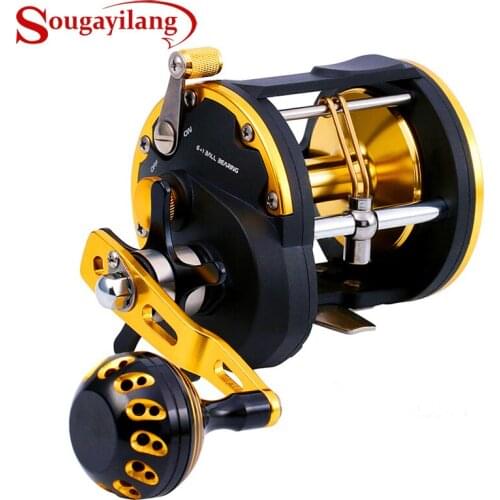 Sougayilang High Strong Trolling Fishing Reel Saltwater Sea Bait Casting Fishing Reels Spinning Reel Trolling Reel Max Drag 30kg
