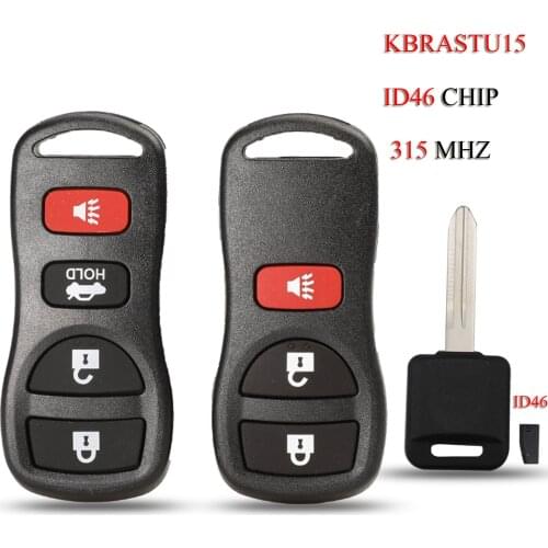 Kutery 10PCS/Lot Remote Smart Car Key For Infiniti/Nissan Frontier Murano Armada 3/4Buttons ID46Chip 315MHZ KBRASTU15 Keyless Go