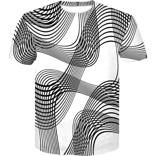 Summer 2020 mens T-shirt 3D printed thin curve T-shirt short sleeves funny design casual shirt T-shirt