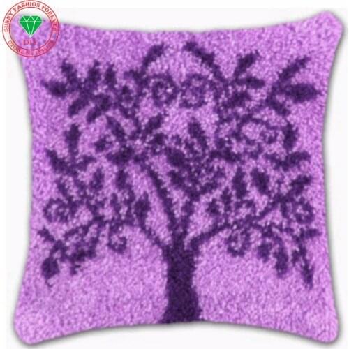 Tree Picture Needlework Pillowcase Kostur Latch hook rug kits cross stitch thread embroidery Carpet embroidery Patchwork carpet