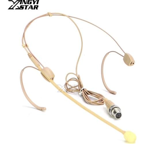 Invisible Mini XLR 4 Pin Locking Earset Headset Microphone Headworn Mic For MIPRO Wireless Beltpack Transmitter ACT-2402 ACT-646
