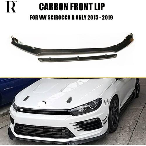 2pcs/set Carbon Fiber Front Bumper Lip Chin Spoiler for Volkswagon New Scirocco R R20 Bumper Only 2015 - 2019