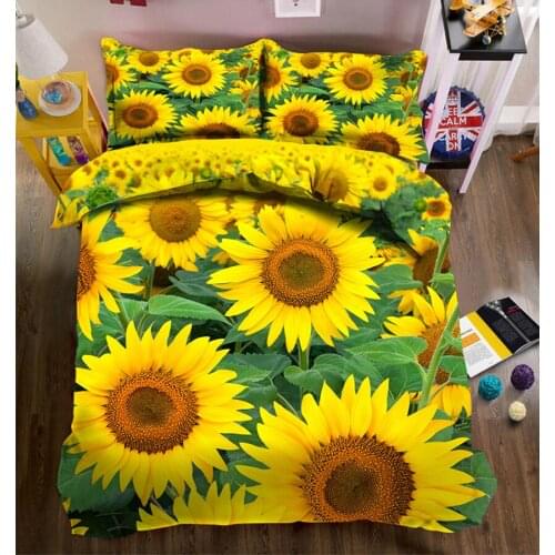 Sunflower 3D bedding sets queen luxury duvet cover decorate bed sheet Pillowcase bed cove California king Home textiles print